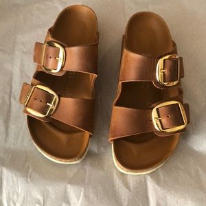 Birkenstock Arizona Big Buckle Oiled Leather Cognac 39 8/8.5 Gently Worn